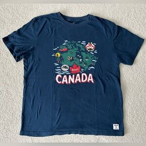 ROOTS Canada Blue Crewneck Short-Sleeves Tee T-shirt Medium